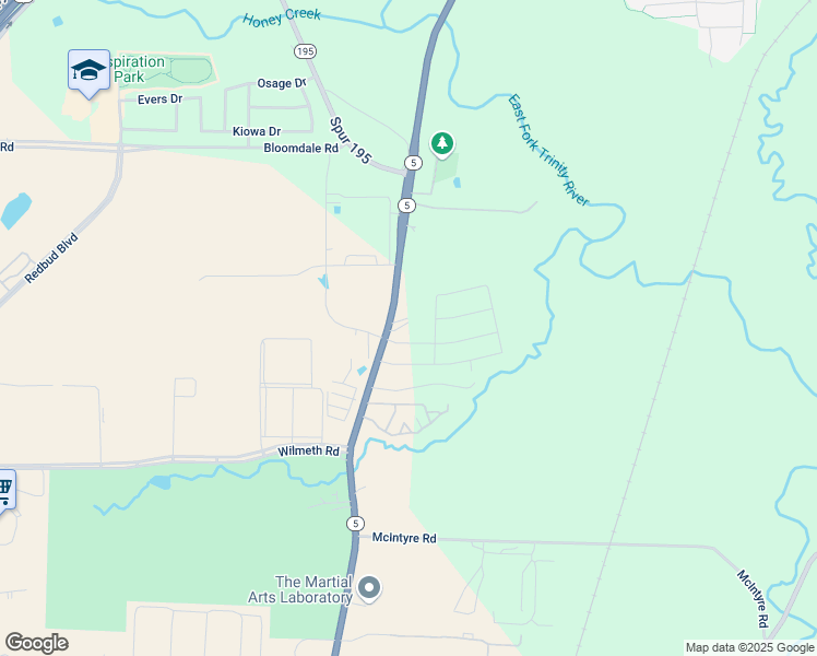 map of restaurants, bars, coffee shops, grocery stores, and more near 3590 North McDonald Street in McKinney