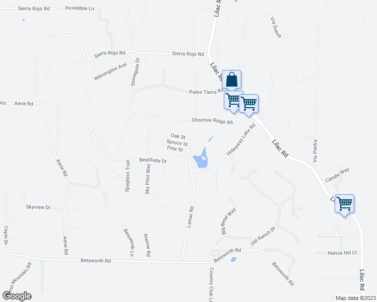 map of restaurants, bars, coffee shops, grocery stores, and more near 28890 Lilac Road in Valley Center