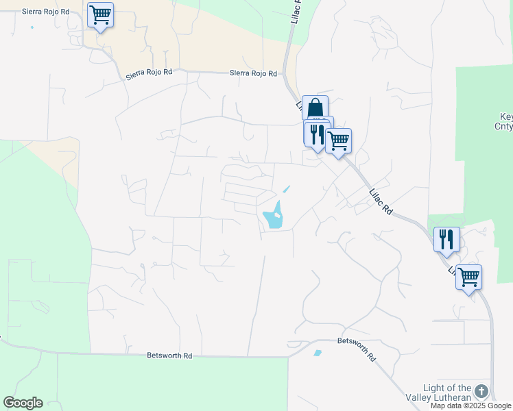 map of restaurants, bars, coffee shops, grocery stores, and more near 2 Valley Center Road in Valley Center