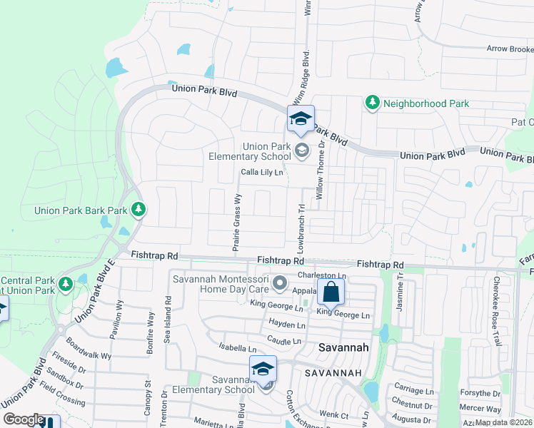 map of restaurants, bars, coffee shops, grocery stores, and more near 7005 Trailhead Street in Krugerville