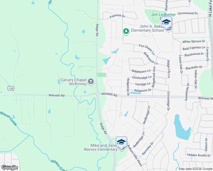 map of restaurants, bars, coffee shops, grocery stores, and more near 3109 Calvin Road in McKinney