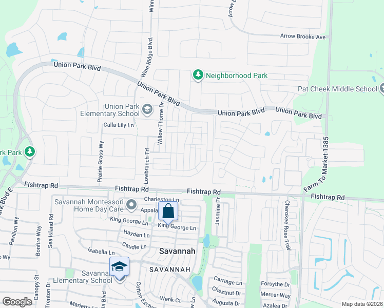 map of restaurants, bars, coffee shops, grocery stores, and more near 7004 Paddock Lane in Little Elm