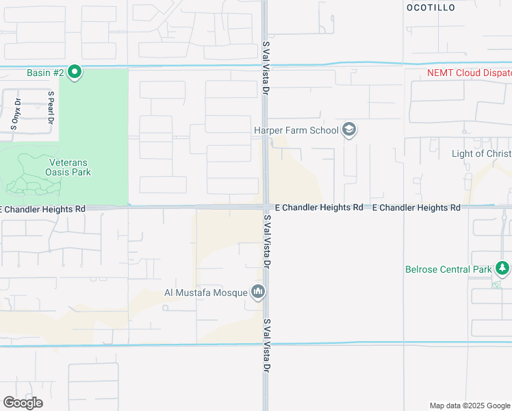 map of restaurants, bars, coffee shops, grocery stores, and more near 15176 East Chandler Heights Road in Gilbert