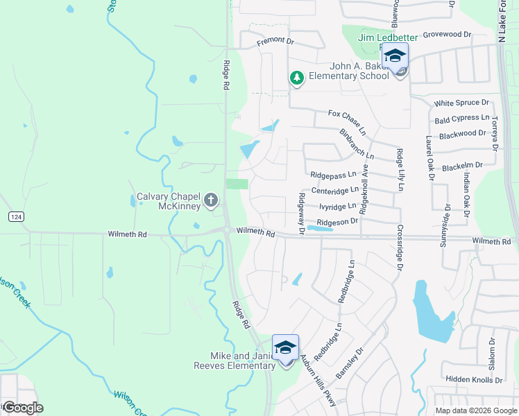 map of restaurants, bars, coffee shops, grocery stores, and more near 3109 Calvin Road in McKinney