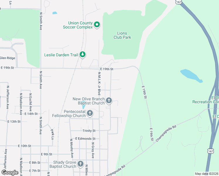 map of restaurants, bars, coffee shops, grocery stores, and more near 1919 Moore Drive in El Dorado