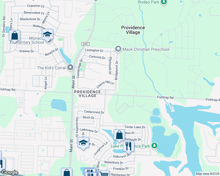 map of restaurants, bars, coffee shops, grocery stores, and more near 10137 Hanover Drive in Denton County