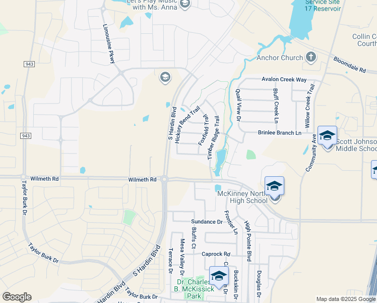 map of restaurants, bars, coffee shops, grocery stores, and more near 2804 Bentwood Way in McKinney