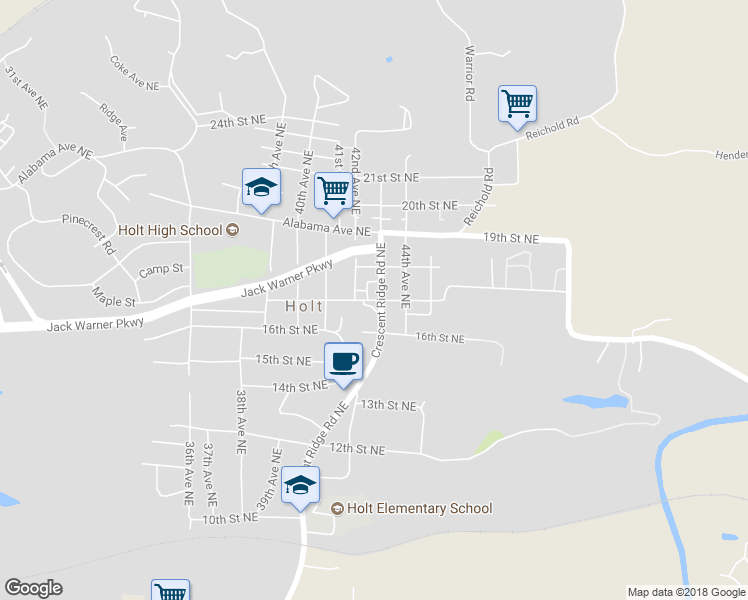 map of restaurants, bars, coffee shops, grocery stores, and more near 4248 17th Street Northeast in Tuscaloosa