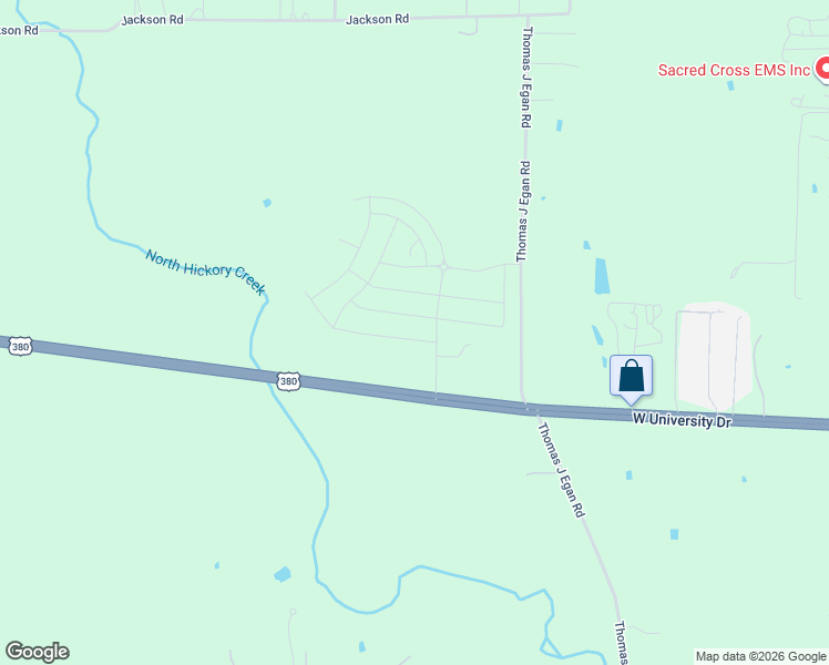 map of restaurants, bars, coffee shops, grocery stores, and more near 5424 Corduroy Road in Krum