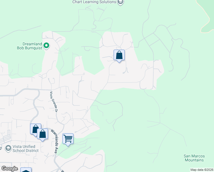 map of restaurants, bars, coffee shops, grocery stores, and more near 1961 Elevado Road in Vista