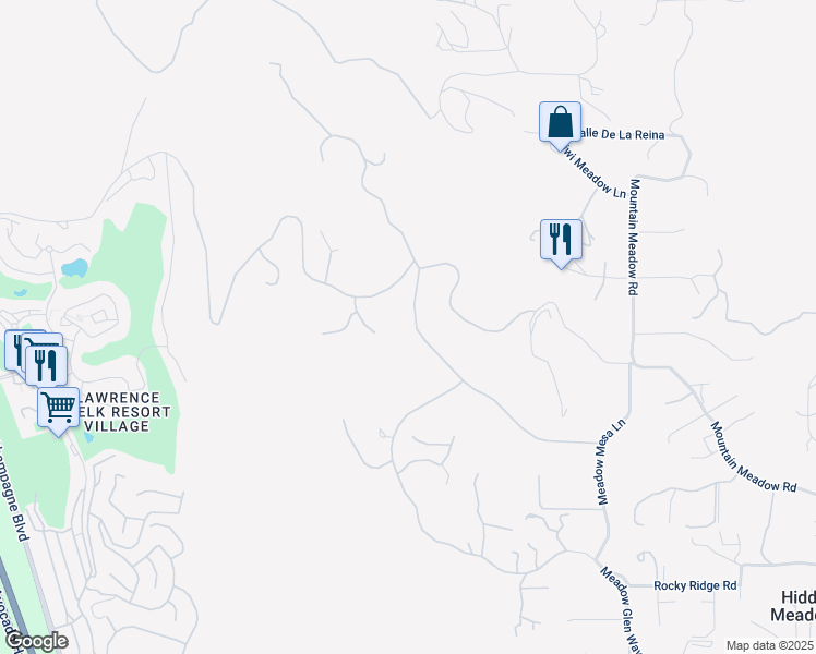 map of restaurants, bars, coffee shops, grocery stores, and more near 29344 Welk Highland Drive in Escondido