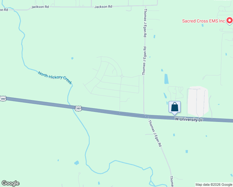 map of restaurants, bars, coffee shops, grocery stores, and more near 1261 Golden Hoof Drive in Krum