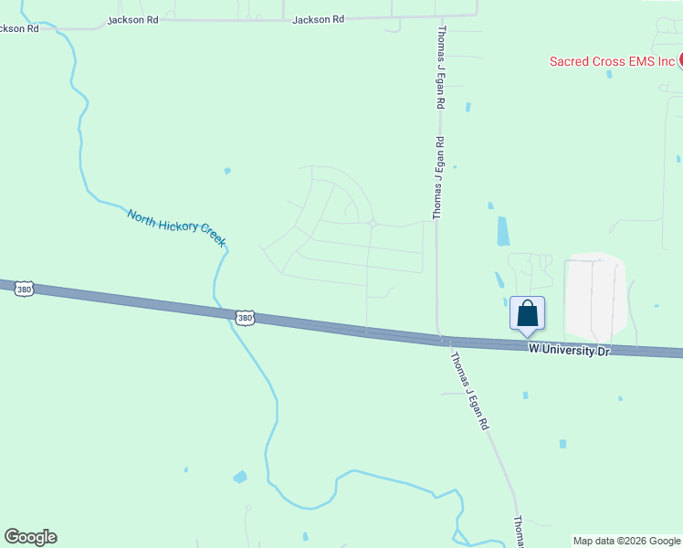 map of restaurants, bars, coffee shops, grocery stores, and more near 1261 Golden Hoof Drive in Krum