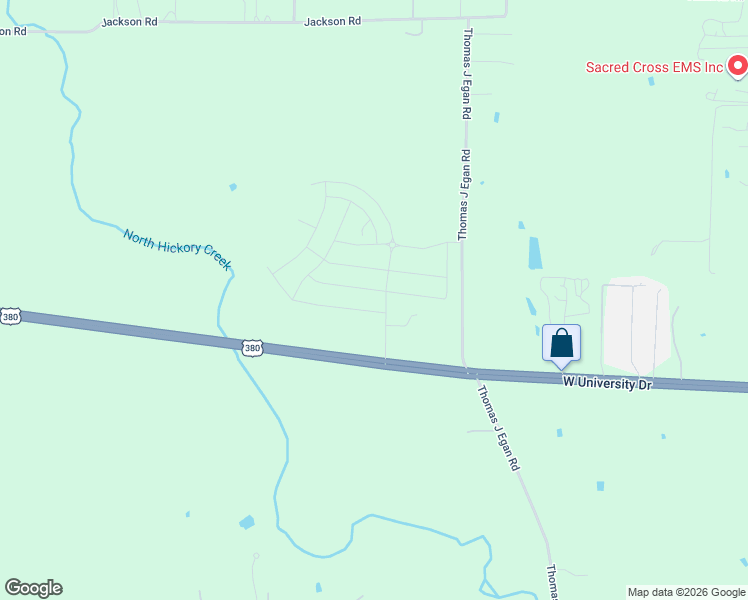 map of restaurants, bars, coffee shops, grocery stores, and more near 1261 Golden Hoof Drive in Krum