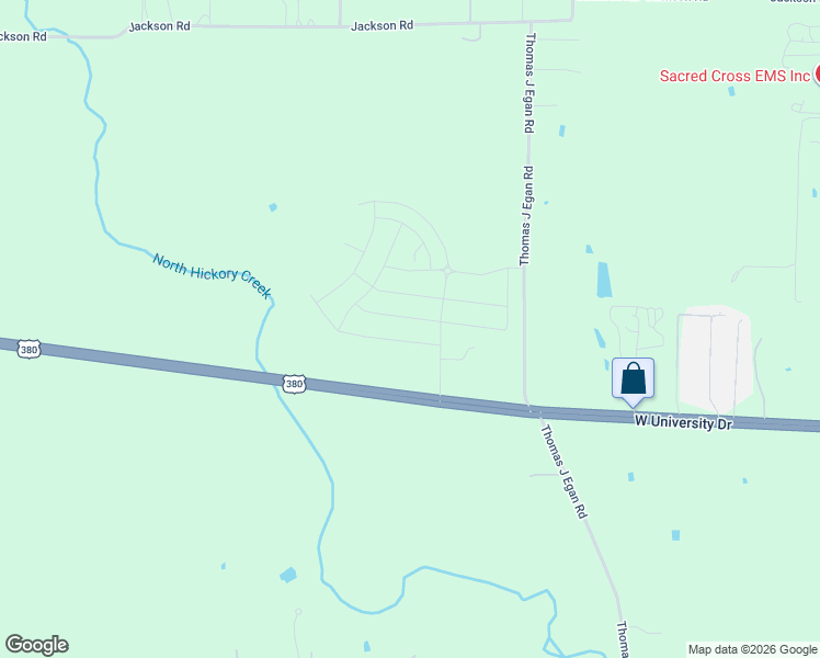 map of restaurants, bars, coffee shops, grocery stores, and more near 1261 Golden Hoof Drive in Krum