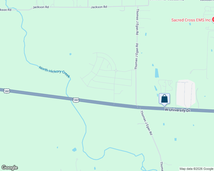 map of restaurants, bars, coffee shops, grocery stores, and more near 1261 Golden Hoof Drive in Krum