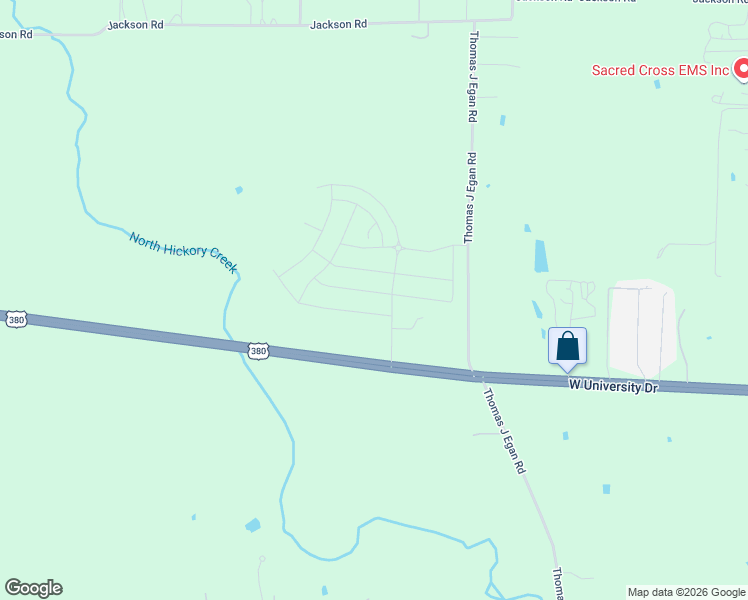map of restaurants, bars, coffee shops, grocery stores, and more near 1261 Golden Hoof Drive in Krum