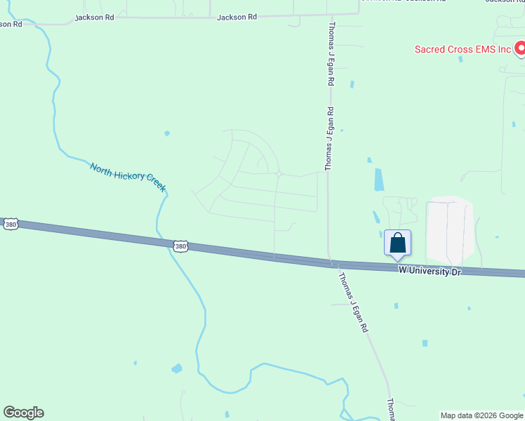 map of restaurants, bars, coffee shops, grocery stores, and more near 1261 Golden Hoof Drive in Krum