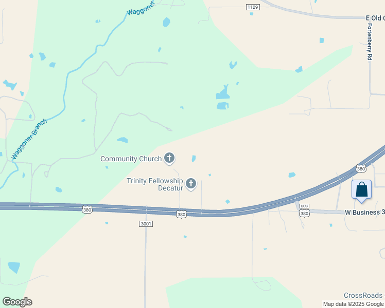 map of restaurants, bars, coffee shops, grocery stores, and more near U.S. 380 in Decatur
