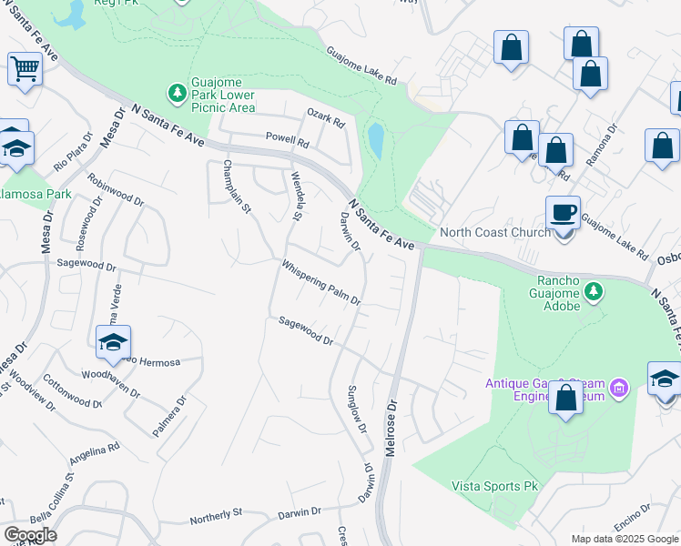 map of restaurants, bars, coffee shops, grocery stores, and more near 1545 Marjorie Street in Oceanside