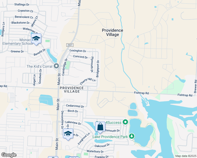 map of restaurants, bars, coffee shops, grocery stores, and more near 1624 Bridgeport Drive in Aubrey