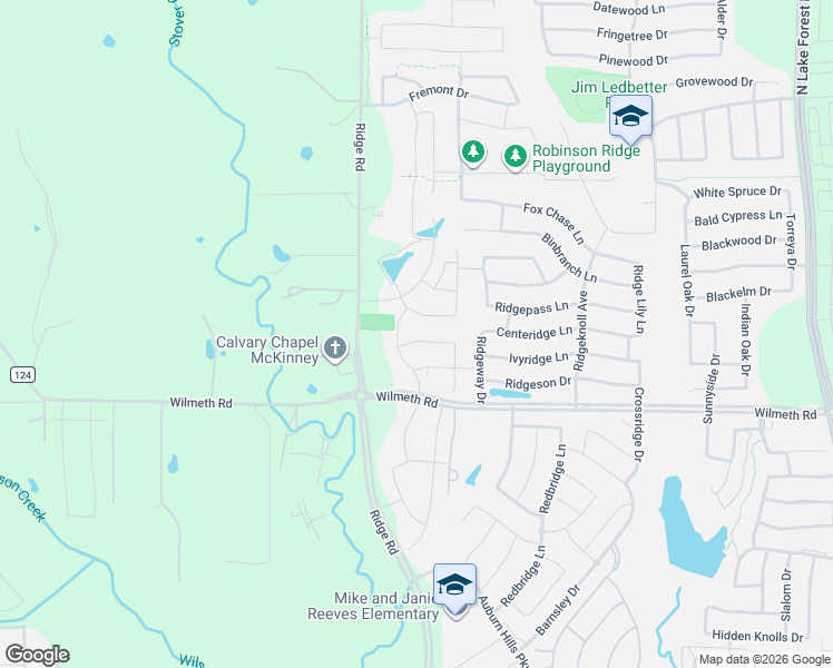 map of restaurants, bars, coffee shops, grocery stores, and more near 3304 Calvin Road in McKinney
