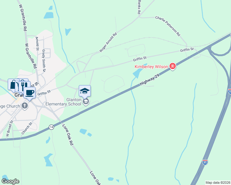 map of restaurants, bars, coffee shops, grocery stores, and more near 202 Brasch Park Drive in Grantville