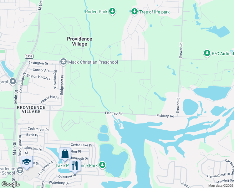 map of restaurants, bars, coffee shops, grocery stores, and more near 12029 Fishtrap Road in Aubrey