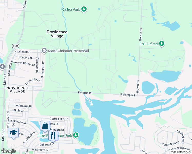 map of restaurants, bars, coffee shops, grocery stores, and more near 12029 Fishtrap Road in Aubrey