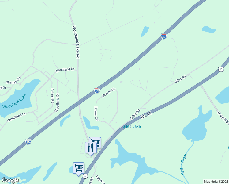 map of restaurants, bars, coffee shops, grocery stores, and more near 11625 Brown Cir in Woodstock