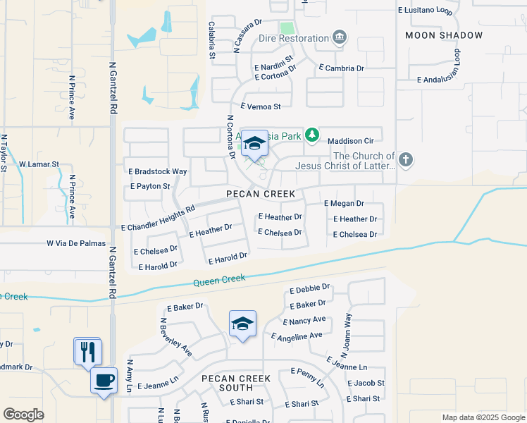 map of restaurants, bars, coffee shops, grocery stores, and more near 1141 East March Street in San Tan Valley