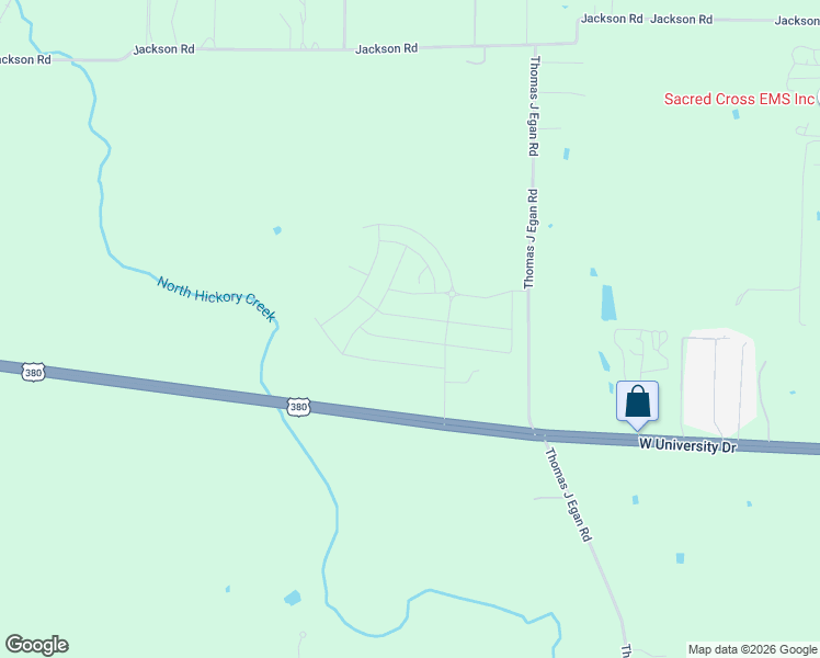 map of restaurants, bars, coffee shops, grocery stores, and more near 1261 Golden Hoof Drive in Krum