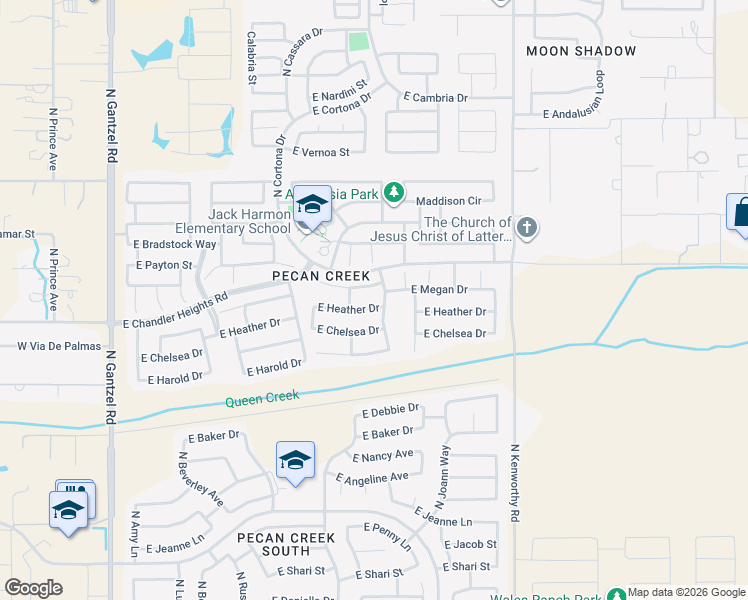 map of restaurants, bars, coffee shops, grocery stores, and more near 1285 East March Street in San Tan Valley