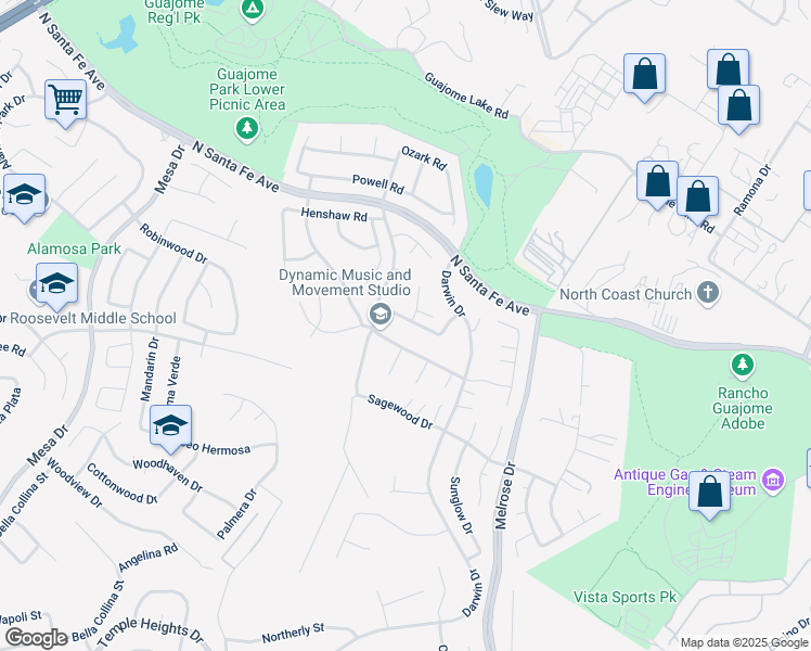 map of restaurants, bars, coffee shops, grocery stores, and more near 1517 Marjorie Street in Oceanside