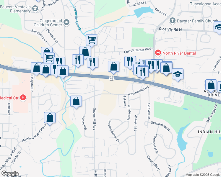 map of restaurants, bars, coffee shops, grocery stores, and more near 1 Watermelon Road in Northport