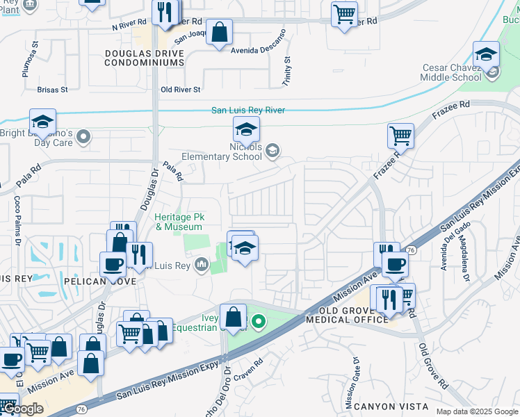 map of restaurants, bars, coffee shops, grocery stores, and more near 94 Pheasant Lane in Oceanside