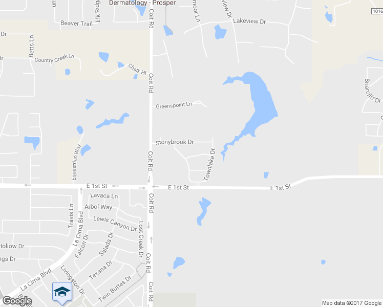 map of restaurants, bars, coffee shops, grocery stores, and more near 2561 Cedarbrook Lane in Prosper