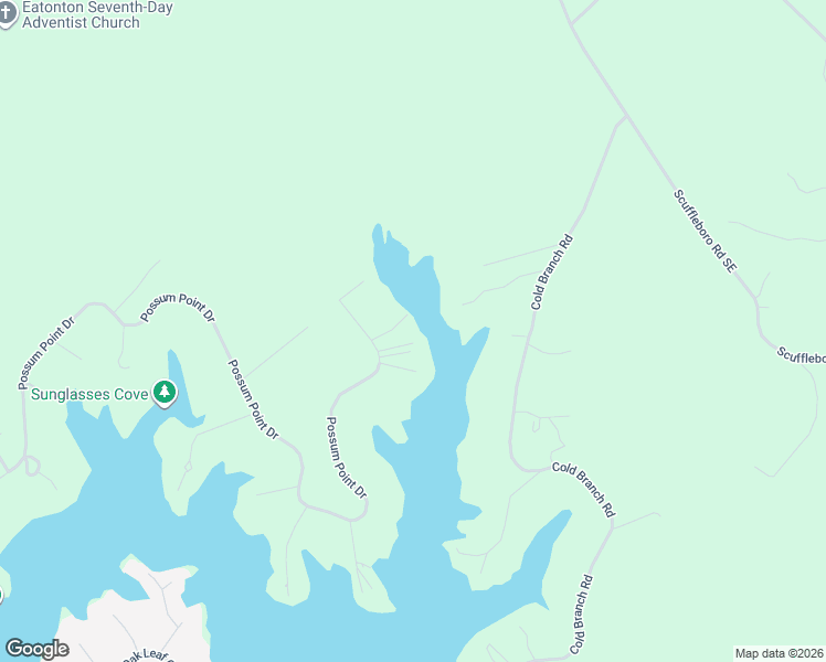 map of restaurants, bars, coffee shops, grocery stores, and more near 384 Possum Point Drive in Eatonton