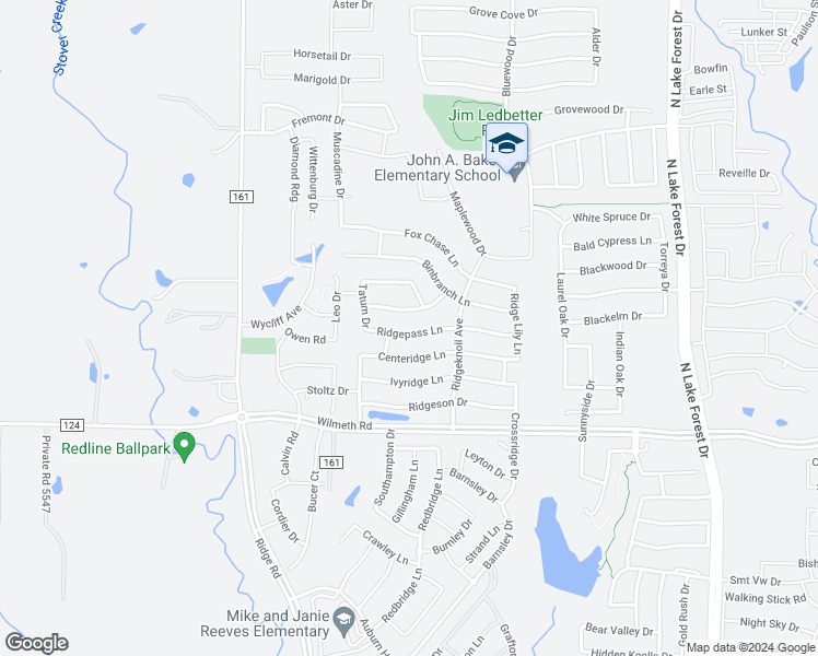 map of restaurants, bars, coffee shops, grocery stores, and more near 5608 Ridgepass Lane in McKinney