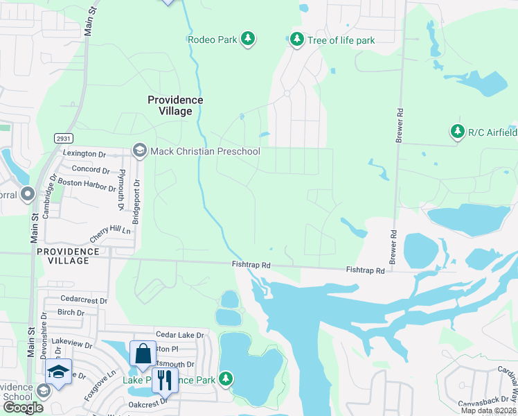 map of restaurants, bars, coffee shops, grocery stores, and more near 12029 Fishtrap Road in Aubrey