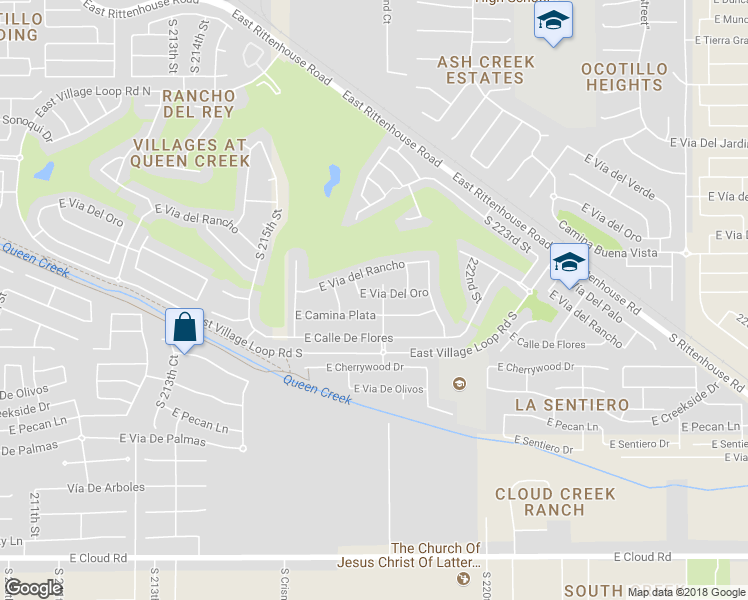 map of restaurants, bars, coffee shops, grocery stores, and more near 21891 South Ellsworth Road in Queen Creek