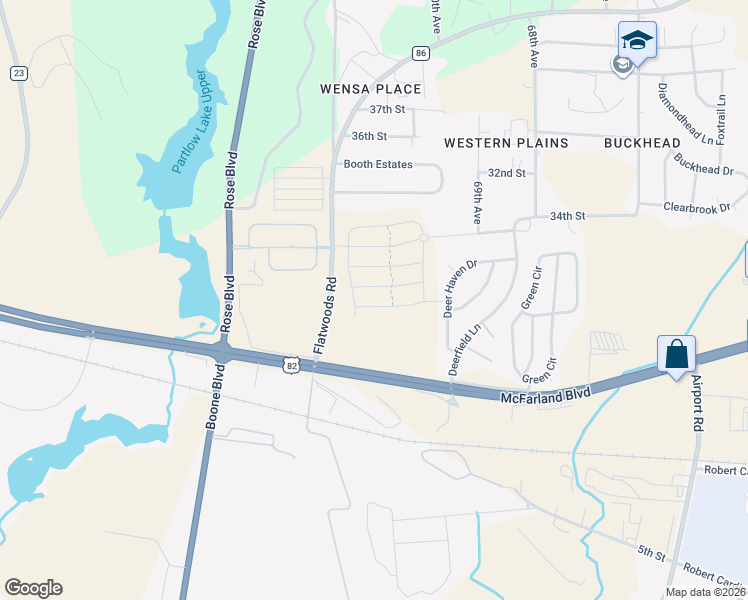 map of restaurants, bars, coffee shops, grocery stores, and more near 7107 U.S. 82 in Tuscaloosa