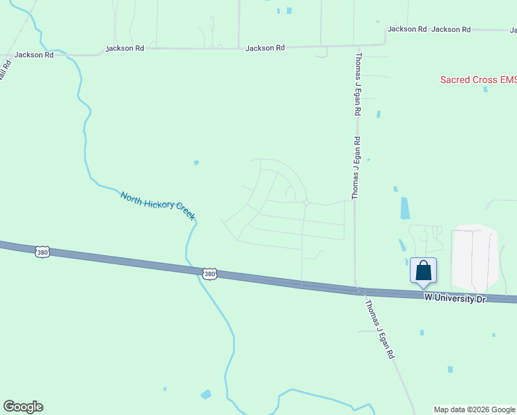 map of restaurants, bars, coffee shops, grocery stores, and more near 1261 Golden Hoof Drive in Krum