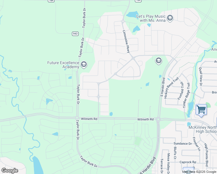 map of restaurants, bars, coffee shops, grocery stores, and more near 3613 Ashire Court in McKinney