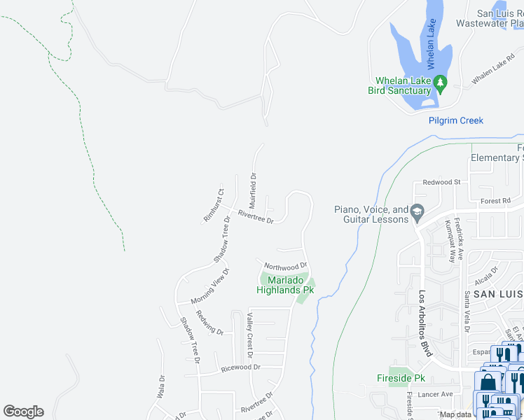 map of restaurants, bars, coffee shops, grocery stores, and more near 841 Deerfield Court in Oceanside