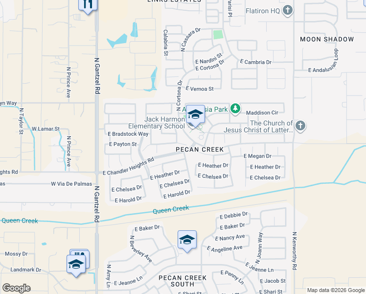map of restaurants, bars, coffee shops, grocery stores, and more near 966 East Payton Street in San Tan Valley