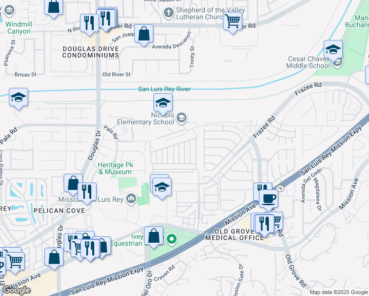 map of restaurants, bars, coffee shops, grocery stores, and more near 176 Flicker Lane in Oceanside