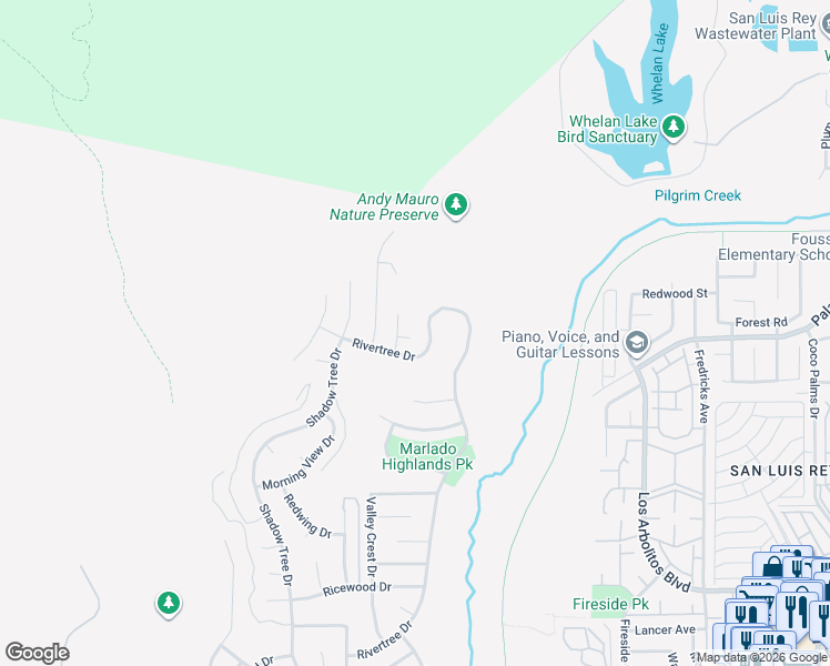 map of restaurants, bars, coffee shops, grocery stores, and more near 906 Hillfield Court in Oceanside