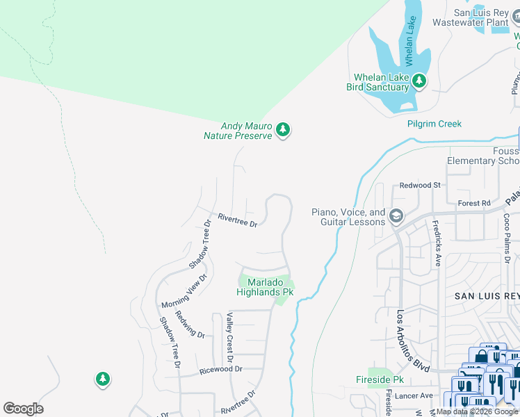 map of restaurants, bars, coffee shops, grocery stores, and more near 906 Hillfield Court in Oceanside