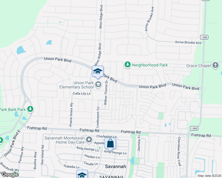 map of restaurants, bars, coffee shops, grocery stores, and more near 7309 Elm Grove Lane in Krugerville
